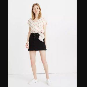 Madewell Rigid Denim A-line Button Skirt Lunar 26